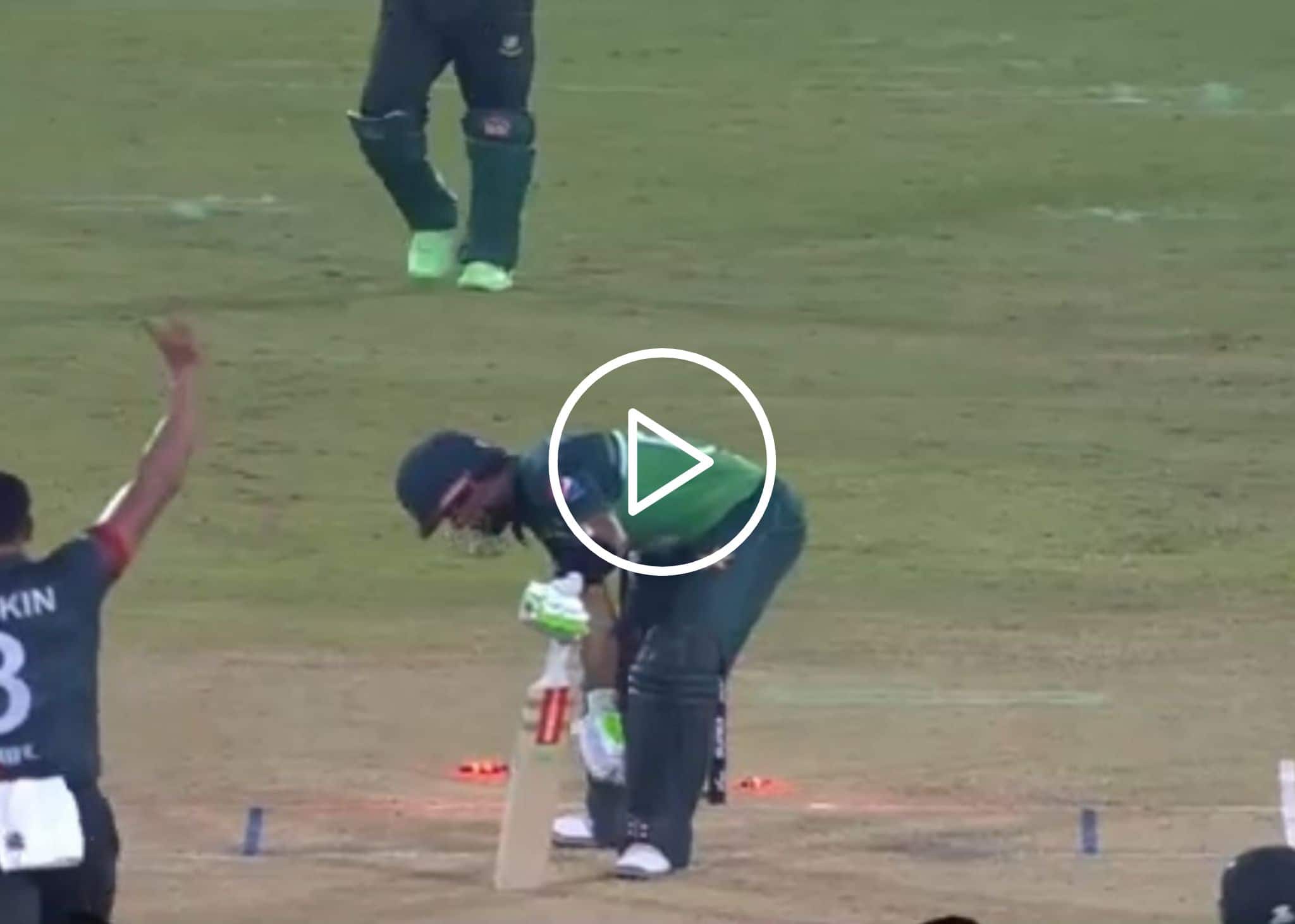 [Watch] ‘Unlucky’ Babar Azam Cleaned Up Off The Inside Edge By Taskin Ahmed